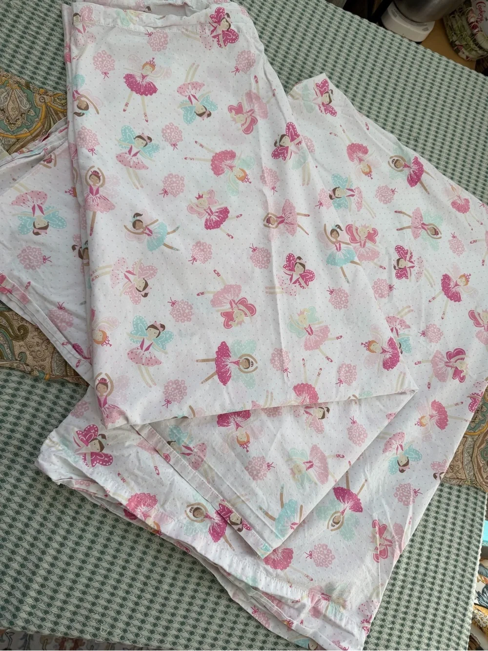 Pottery Barn Kids Ballerina Fairies Twin Flat Sheet & Pillowcase